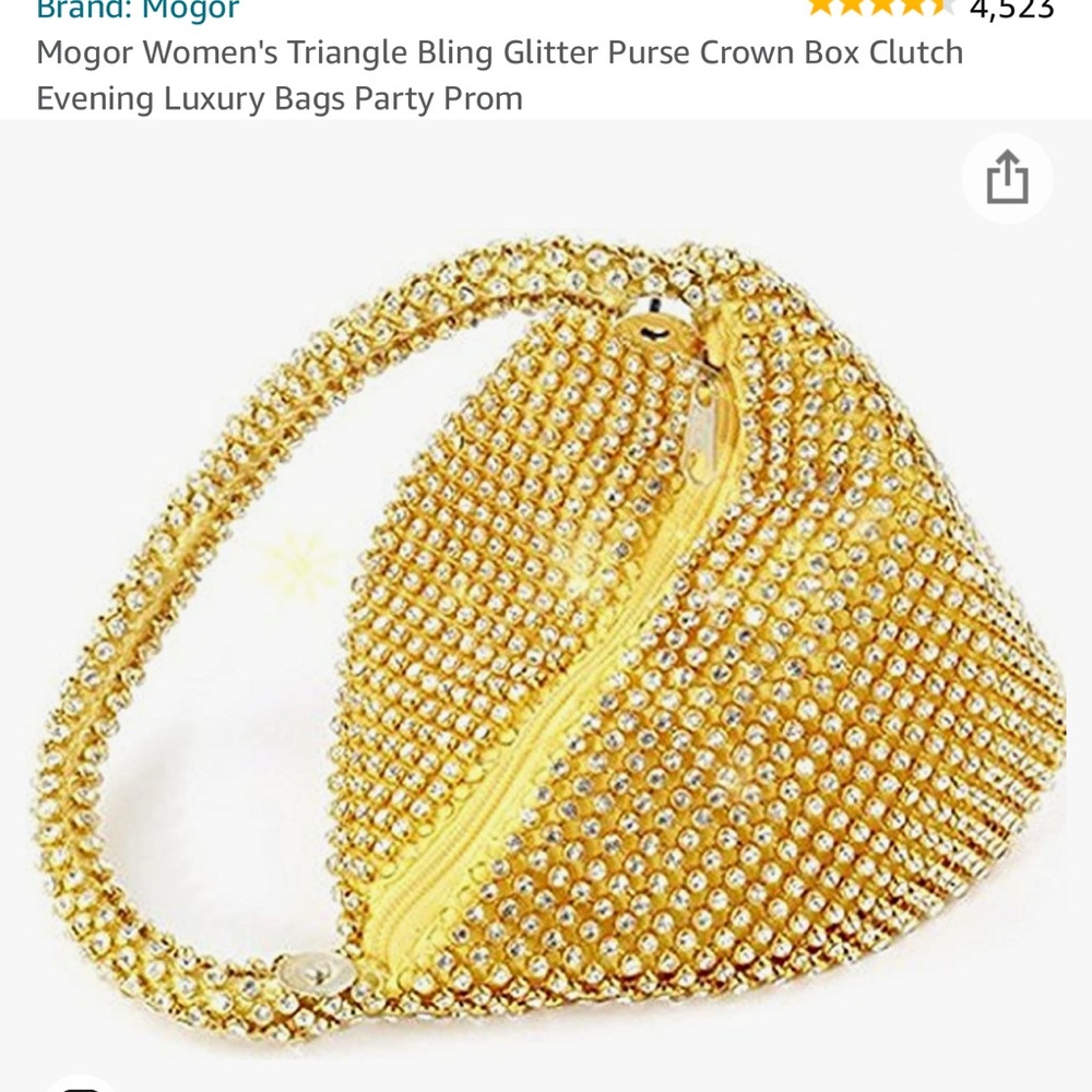 Triangle Bling Glitter Purse Crown Box Clutch Evening Luxury Bags Party Prom
